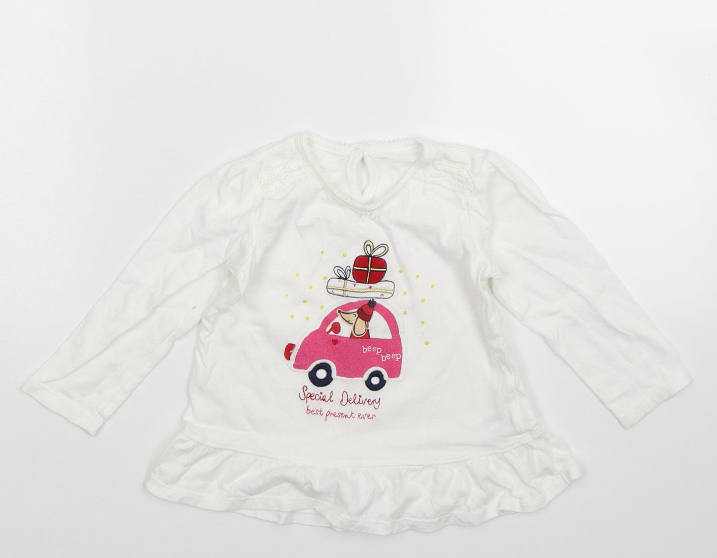 George Girls White   T-Shirt Dress  Size 12-18 Months