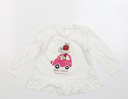 George Girls White   T-Shirt Dress  Size 12-18 Months