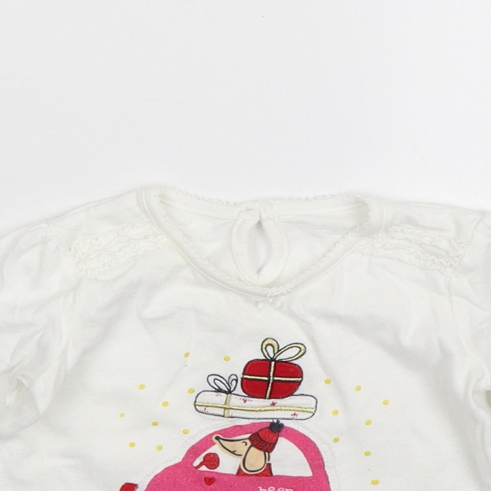 George Girls White   T-Shirt Dress  Size 12-18 Months