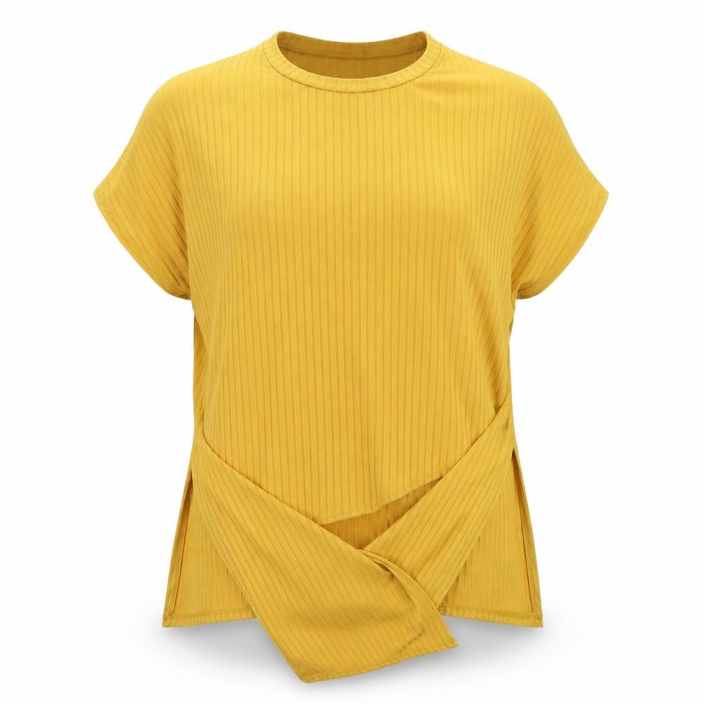 Womens UK Size 6 New Look Yellow Basic T-Shirt