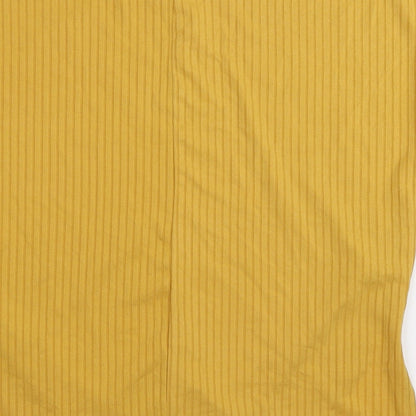 Womens UK Size 6 New Look Yellow Basic T-Shirt