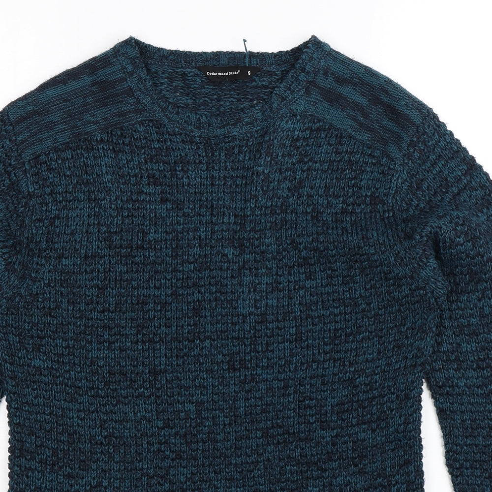 Cedar Wood State Mens Blue  Knit Pullover Jumper Size S