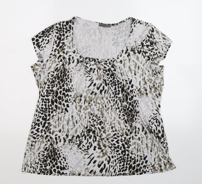 Womens UK Size 16 Preworn Multicoloured Basic T-Shirt