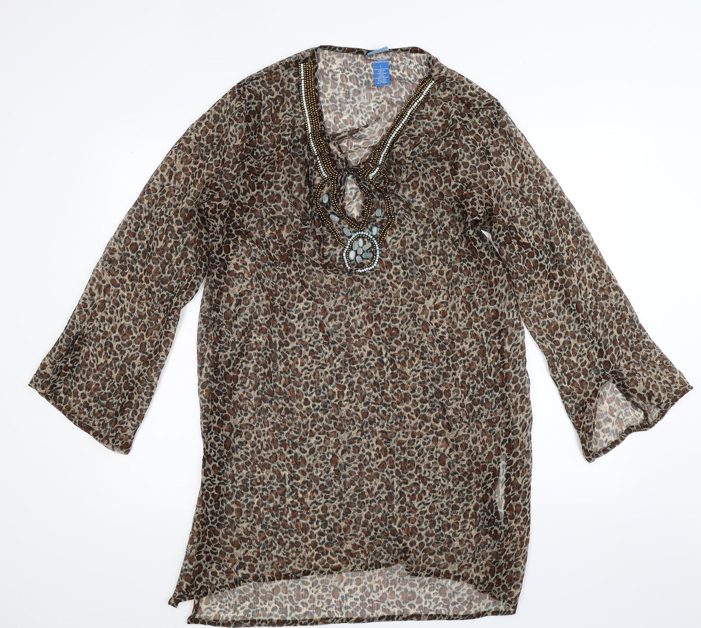 Womens UK Size L Soaked Multicoloured Basic Blouse