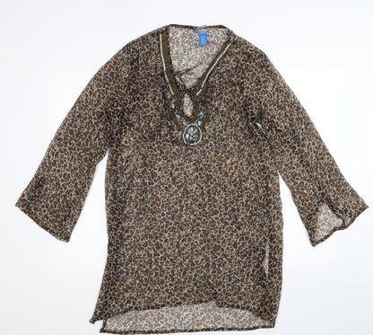 Womens UK Size L Soaked Multicoloured Basic Blouse