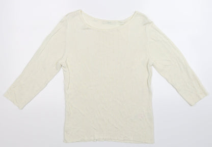 Marks and Spencer Womens White  Knit Pullover Jumper Size 16