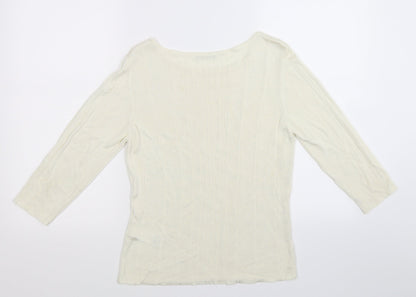 Marks and Spencer Womens White  Knit Pullover Jumper Size 16