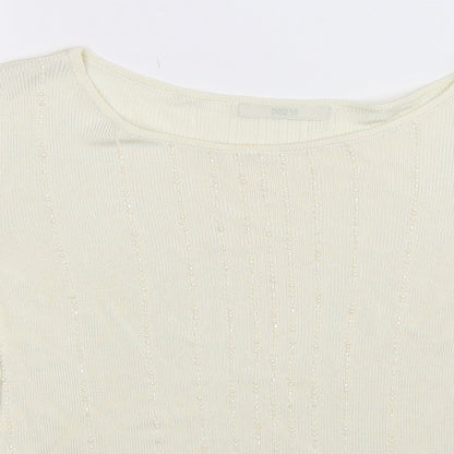 Marks and Spencer Womens White  Knit Pullover Jumper Size 16