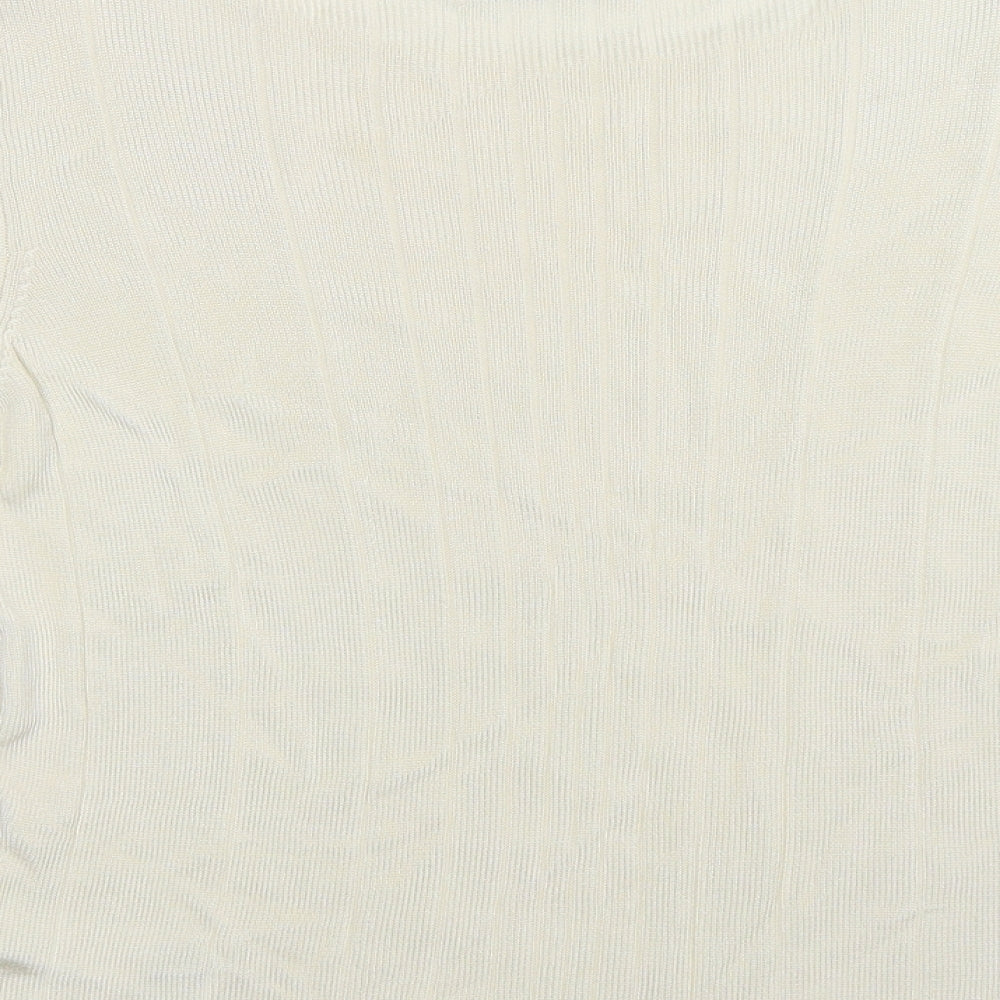 Marks and Spencer Womens White  Knit Pullover Jumper Size 16