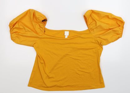 Womens UK Size XL H&M Yellow Basic T-Shirt