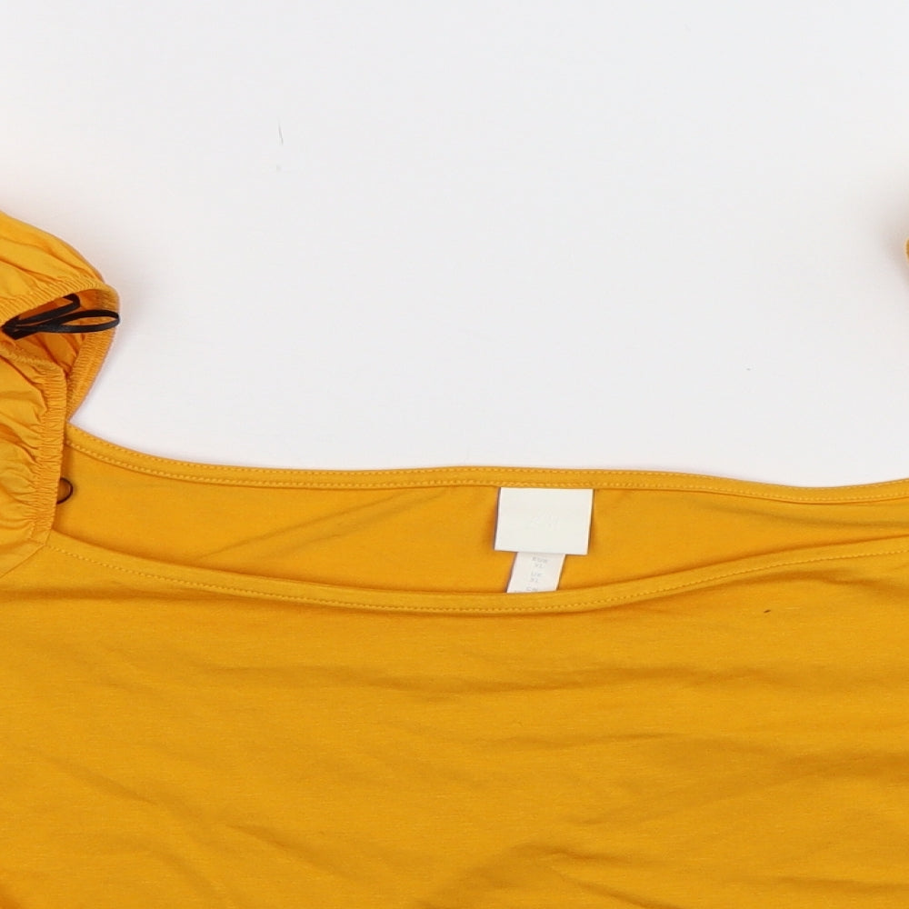 Womens UK Size XL H&M Yellow Basic T-Shirt
