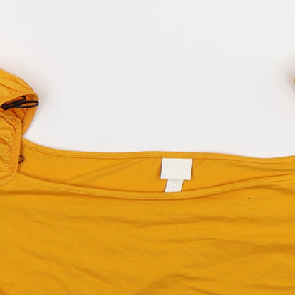 Womens UK Size XL H&M Yellow Basic T-Shirt