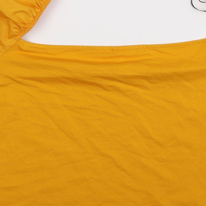 Womens UK Size XL H&M Yellow Basic T-Shirt