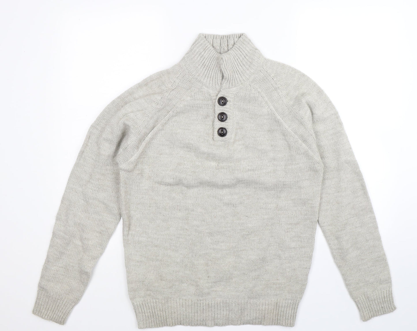 Industrialize Mens Grey  Knit Pullover Jumper Size S