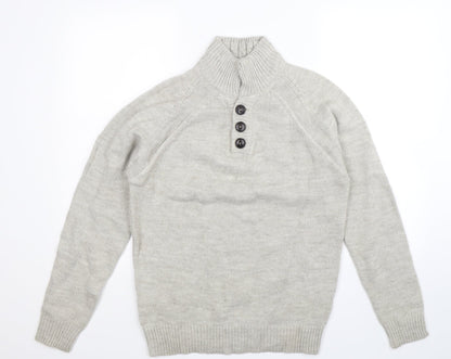 Industrialize Mens Grey  Knit Pullover Jumper Size S