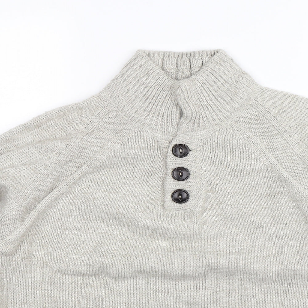 Industrialize Mens Grey  Knit Pullover Jumper Size S
