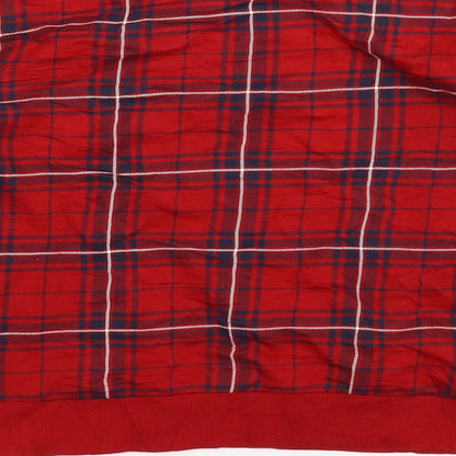 Divided Womens Red Check  Pullover Sweatshirt Size XS