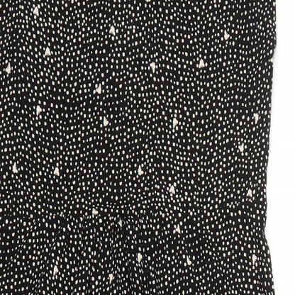Preworn Womens Black Polka Dot  Shirt Dress  Size 12