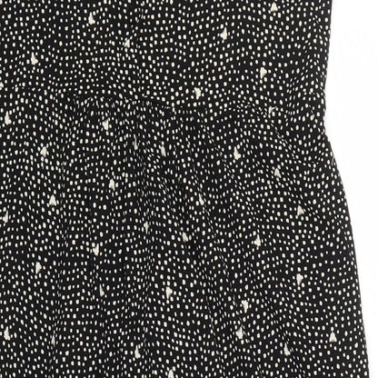 Preworn Womens Black Polka Dot  Shirt Dress  Size 12