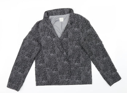 George Womens Black Animal Print  Jacket  Size 14