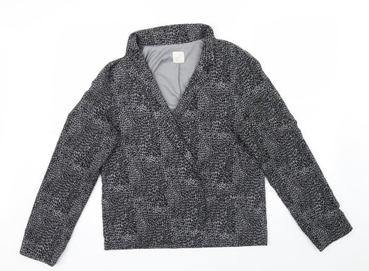 George Womens Black Animal Print  Jacket  Size 14