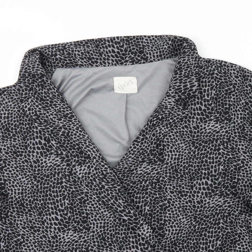 George Womens Black Animal Print  Jacket  Size 14