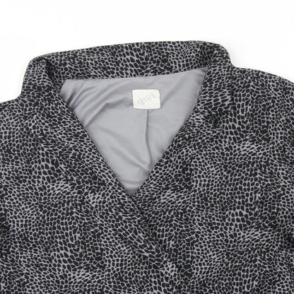 George Womens Black Animal Print  Jacket  Size 14
