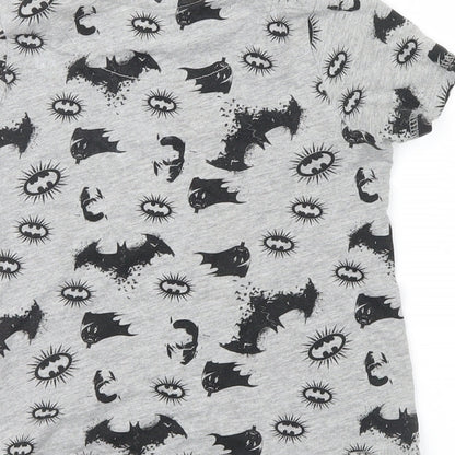 Batman Boys Grey Houndstooth  Basic T-Shirt Size 4-5 Years