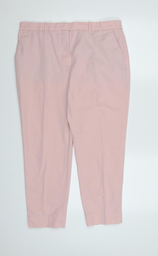 Womens UK Size 14 Marks and Spencer Regular Fit  Pink Trousers