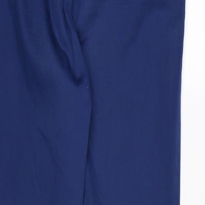 Marks and Spencer Womens Blue  Rayon Cropped Trousers Size 10 L24 in