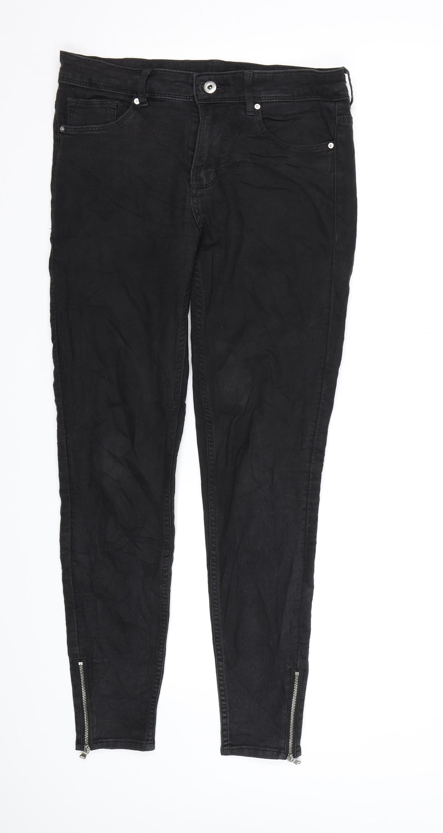 Divided by H&M Womens Black  Denim Skinny Jeans Size 10 L28 in