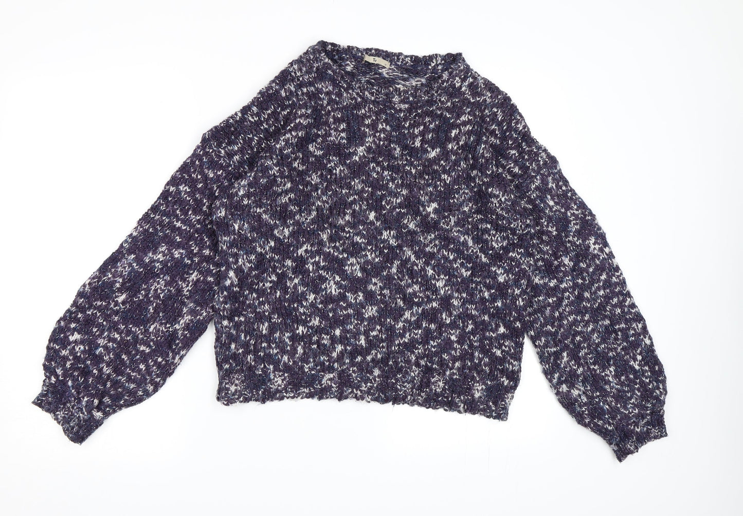 TU Womens Blue  Knit Pullover Jumper Size 14