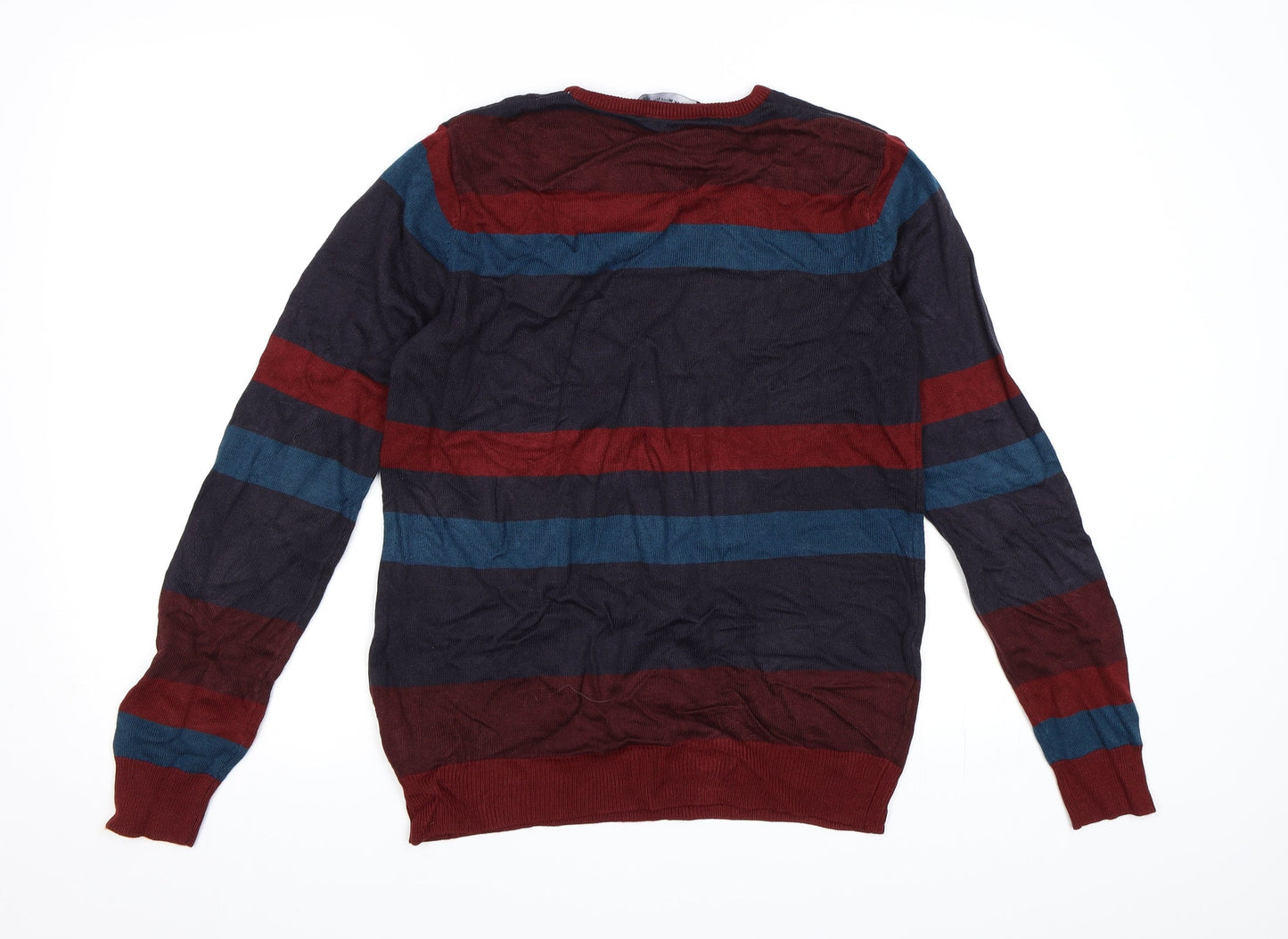 Cedar Wood State Mens Multicoloured Striped Knit Pullover Jumper Size S
