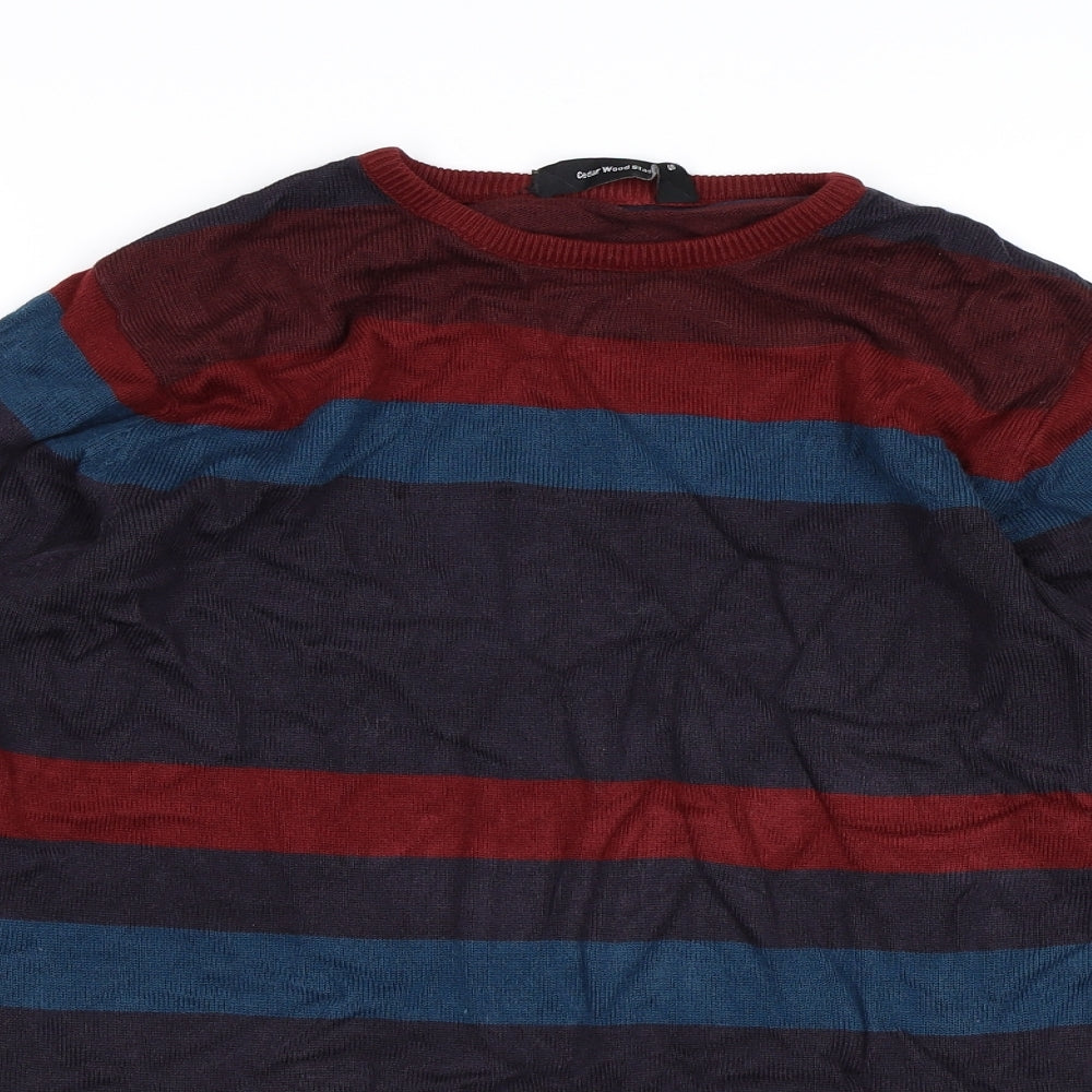 Cedar Wood State Mens Multicoloured Striped Knit Pullover Jumper Size S