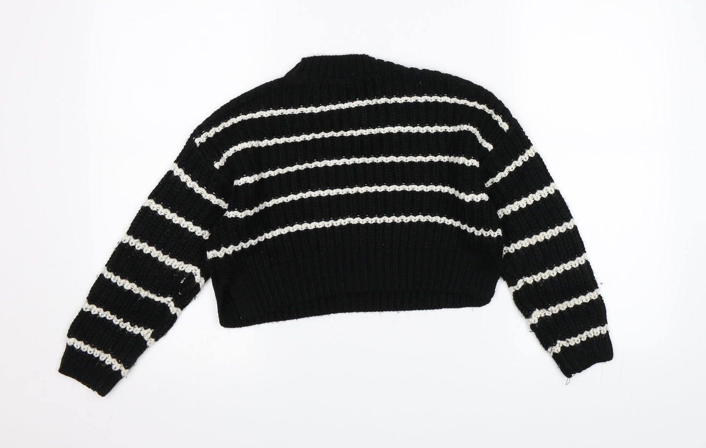 New Look Girls Beige Striped Knit Pullover Jumper Size 9 Years