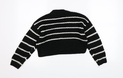 New Look Girls Beige Striped Knit Pullover Jumper Size 9 Years