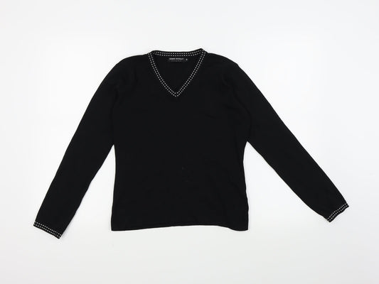 Debbie Morgan Womens Black   Pullover Jumper Size S