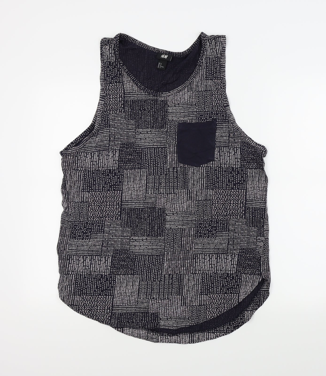 Womens UK Size M H&M Blue Basic Tank