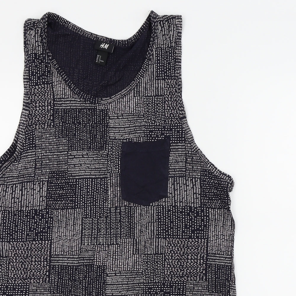 Womens UK Size M H&M Blue Basic Tank