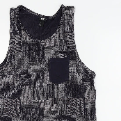 Womens UK Size M H&M Blue Basic Tank