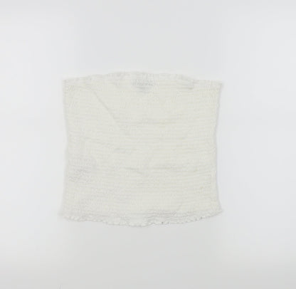 Womens UK Size 14 Papaya White Cropped Tank