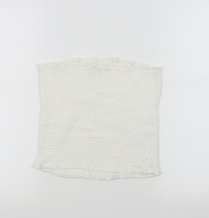 Womens UK Size 14 Papaya White Cropped Tank