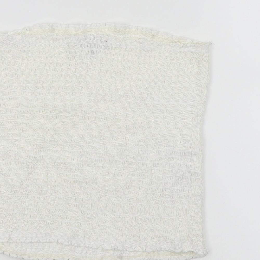 Womens UK Size 14 Papaya White Cropped Tank