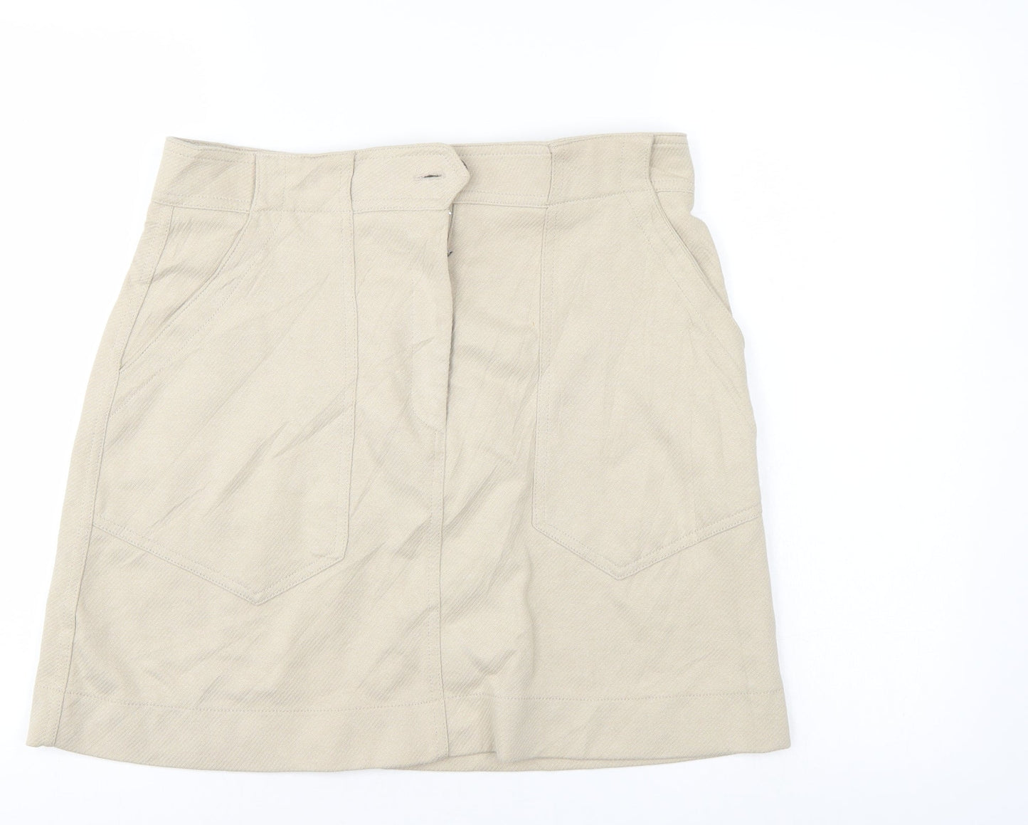 H&M Womens Ivory   A-Line Skirt Size M