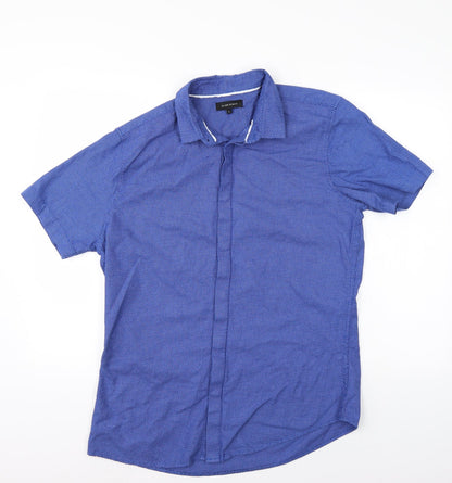 Silver Eight Mens Blue    Button-Up Size L