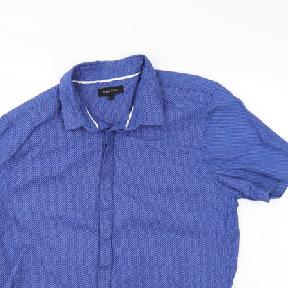 Silver Eight Mens Blue    Button-Up Size L