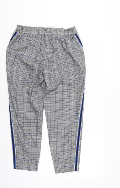 Priark Womens Multicoloured Check  Pedal Pusher Trousers Size 12 L25 in