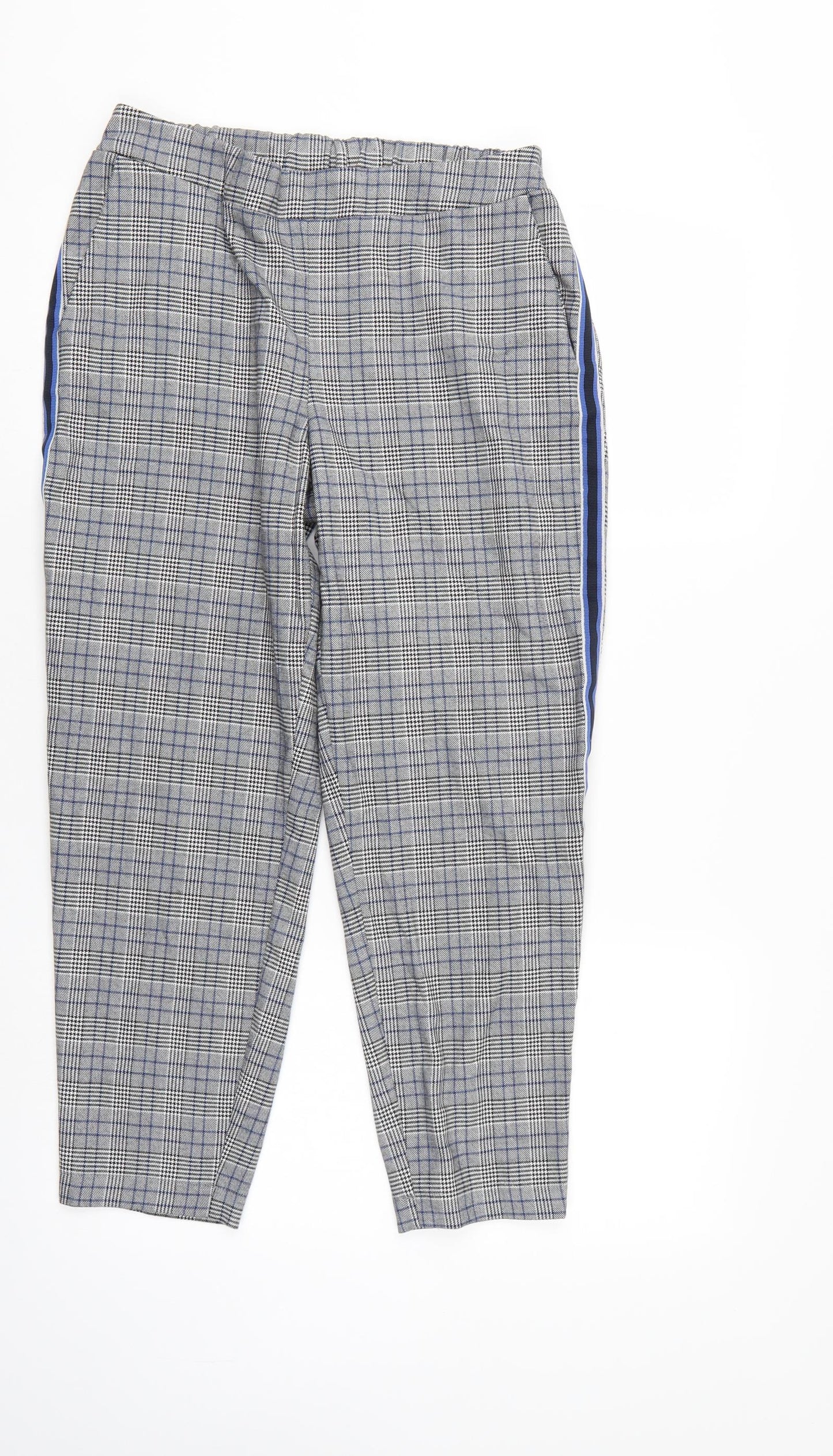 Priark Womens Multicoloured Check  Pedal Pusher Trousers Size 12 L25 in