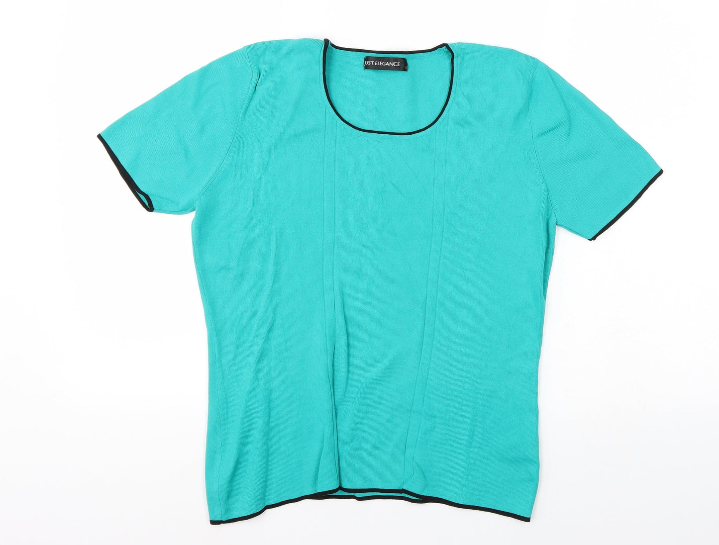 Womens UK Size L Just Elegance Green Basic Blouse