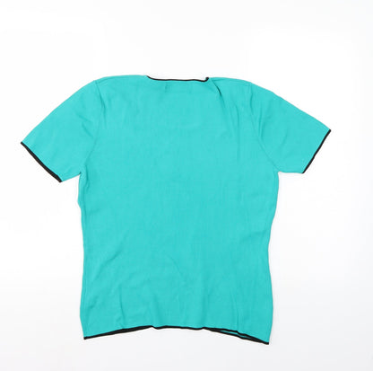 Womens UK Size L Just Elegance Green Basic Blouse